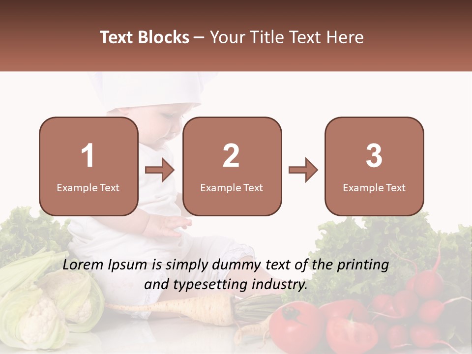 A Baby In A Chef's Hat Sitting On A Table Surrounded By Vegetables PowerPoint Template