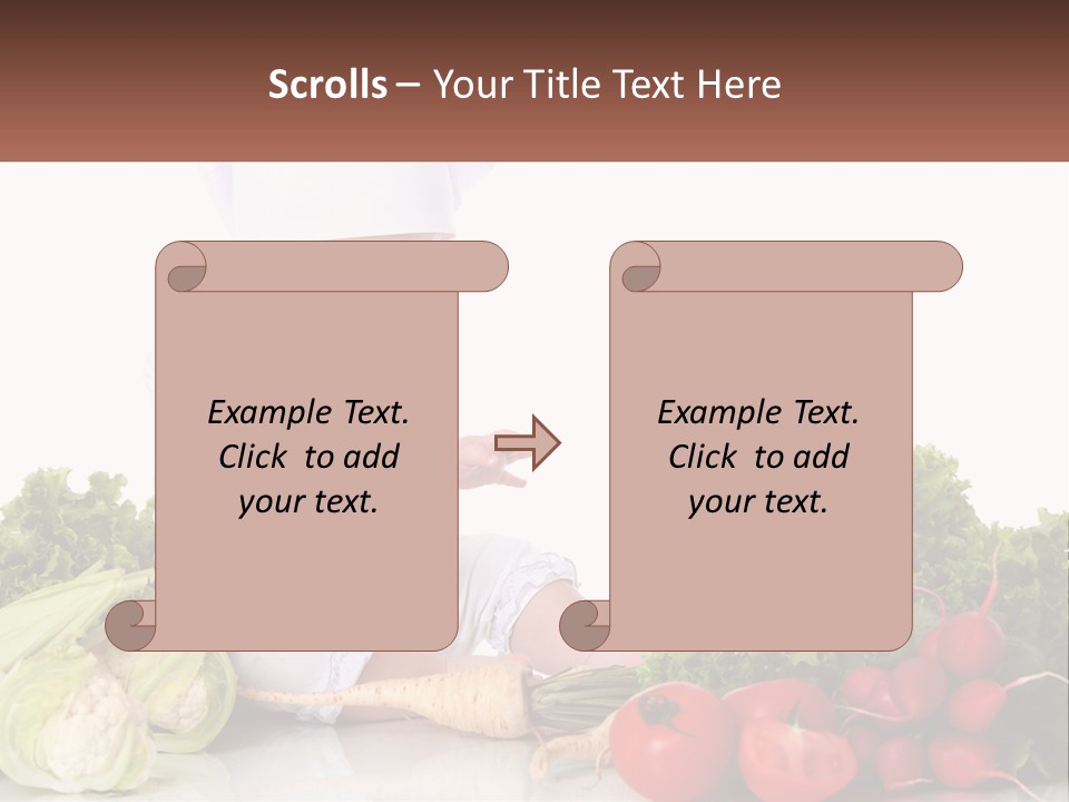 A Baby In A Chef's Hat Sitting On A Table Surrounded By Vegetables PowerPoint Template