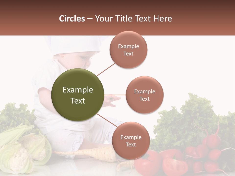 A Baby In A Chef's Hat Sitting On A Table Surrounded By Vegetables PowerPoint Template