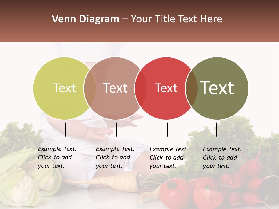 A Baby In A Chef's Hat Sitting On A Table Surrounded By Vegetables PowerPoint Template