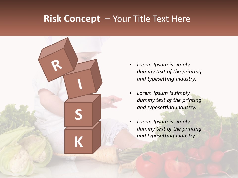 A Baby In A Chef's Hat Sitting On A Table Surrounded By Vegetables PowerPoint Template