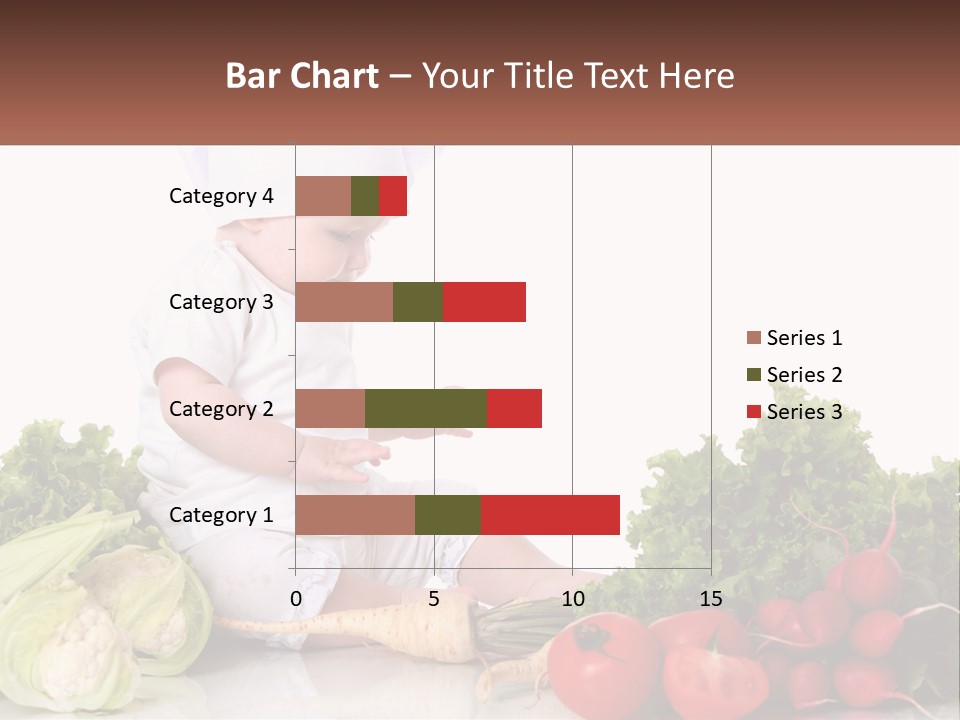 A Baby In A Chef's Hat Sitting On A Table Surrounded By Vegetables PowerPoint Template