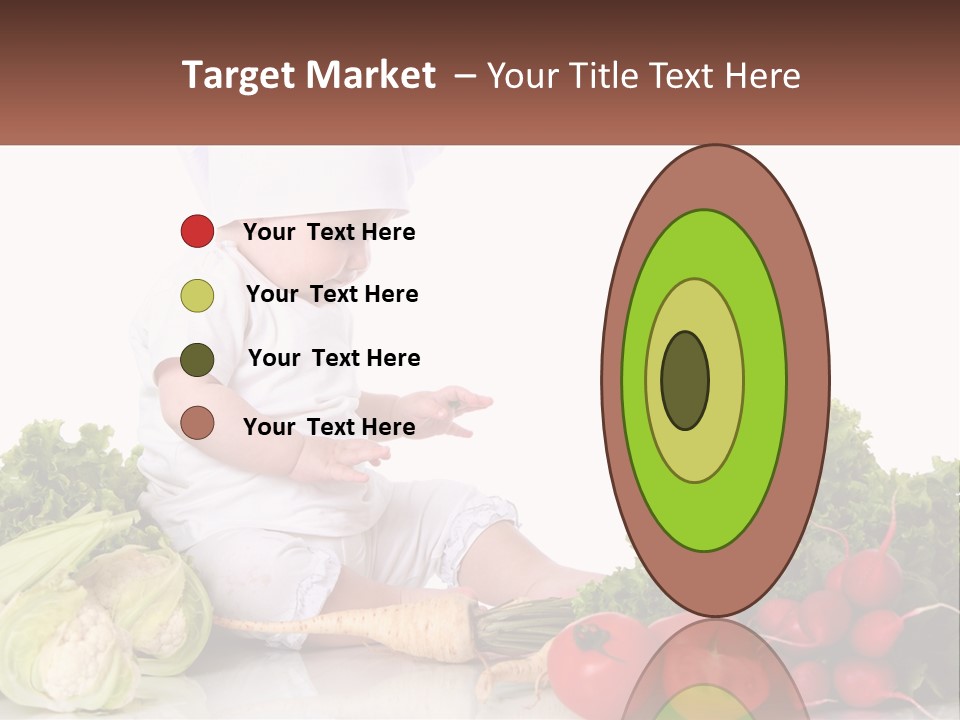 A Baby In A Chef's Hat Sitting On A Table Surrounded By Vegetables PowerPoint Template