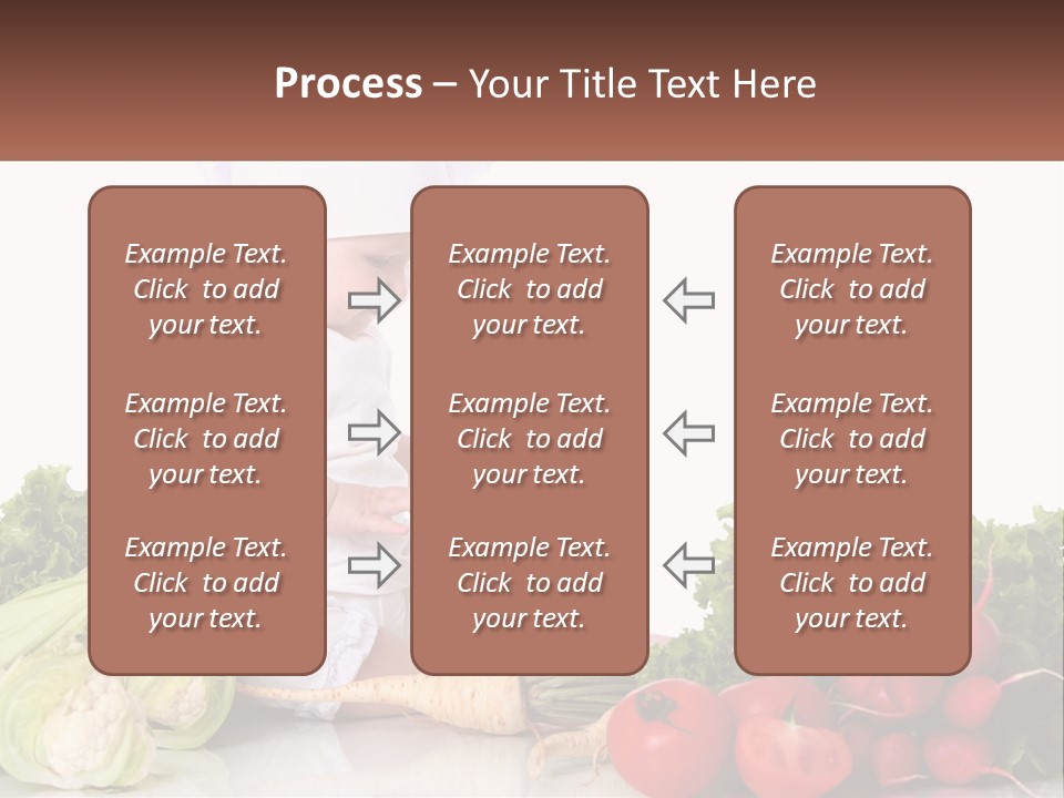 A Baby In A Chef's Hat Sitting On A Table Surrounded By Vegetables PowerPoint Template