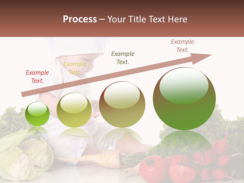 A Baby In A Chef's Hat Sitting On A Table Surrounded By Vegetables PowerPoint Template