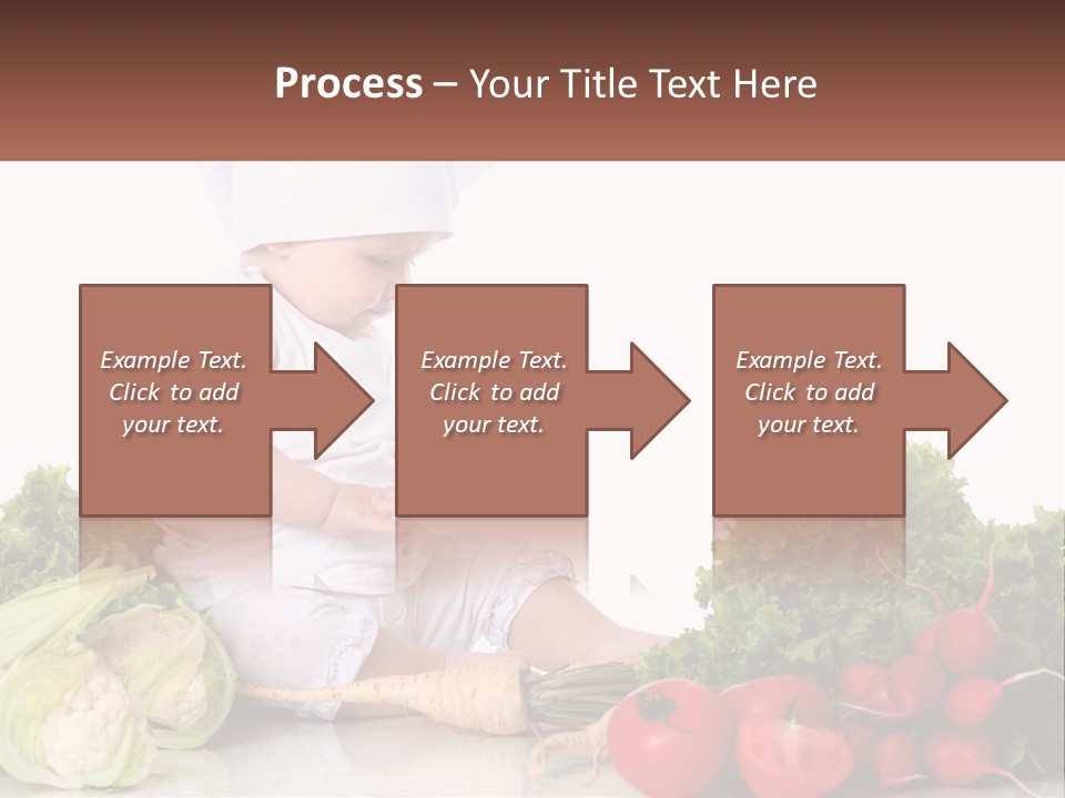 A Baby In A Chef's Hat Sitting On A Table Surrounded By Vegetables PowerPoint Template