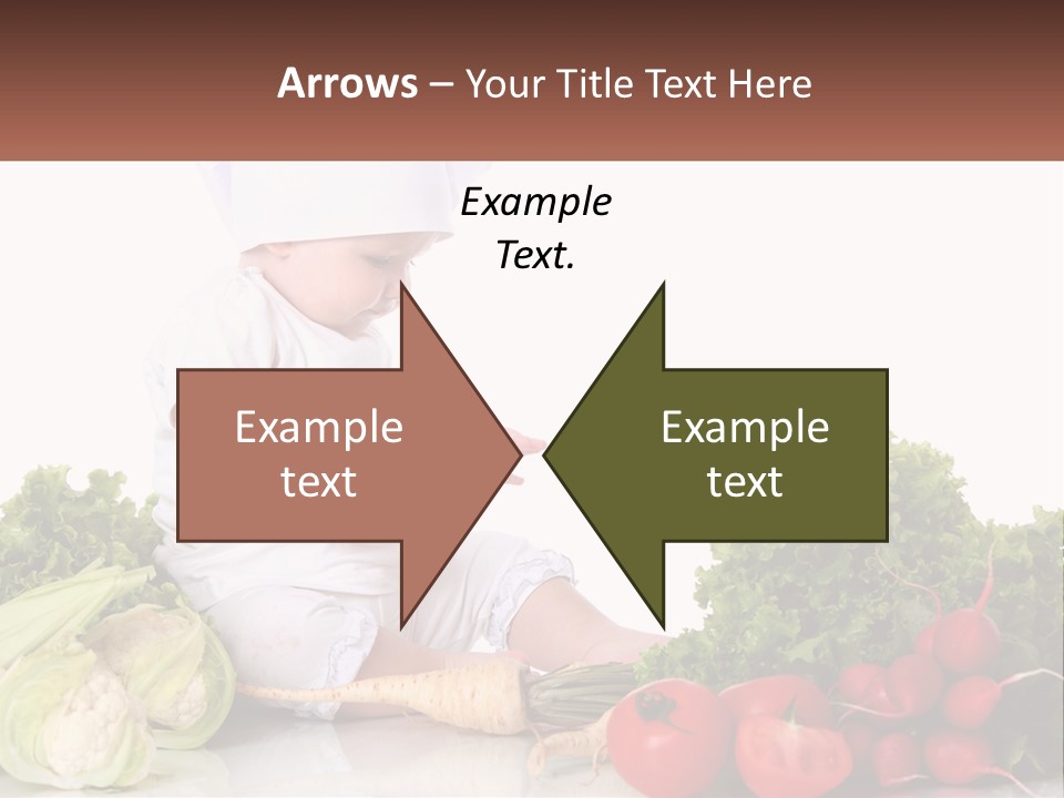 A Baby In A Chef's Hat Sitting On A Table Surrounded By Vegetables PowerPoint Template