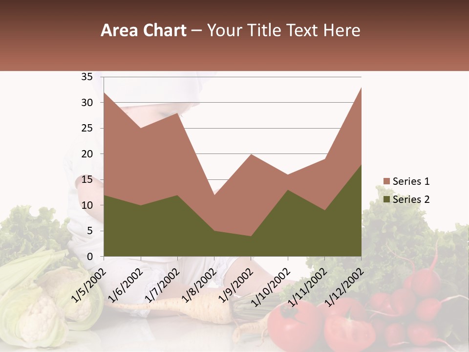 A Baby In A Chef's Hat Sitting On A Table Surrounded By Vegetables PowerPoint Template