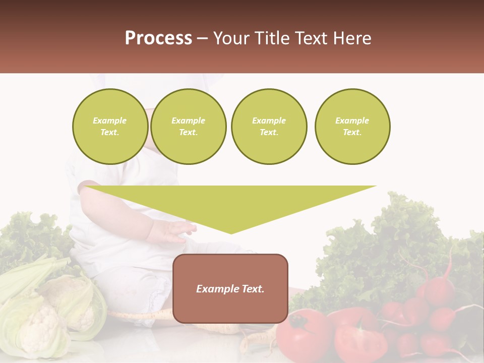 A Baby In A Chef's Hat Sitting On A Table Surrounded By Vegetables PowerPoint Template