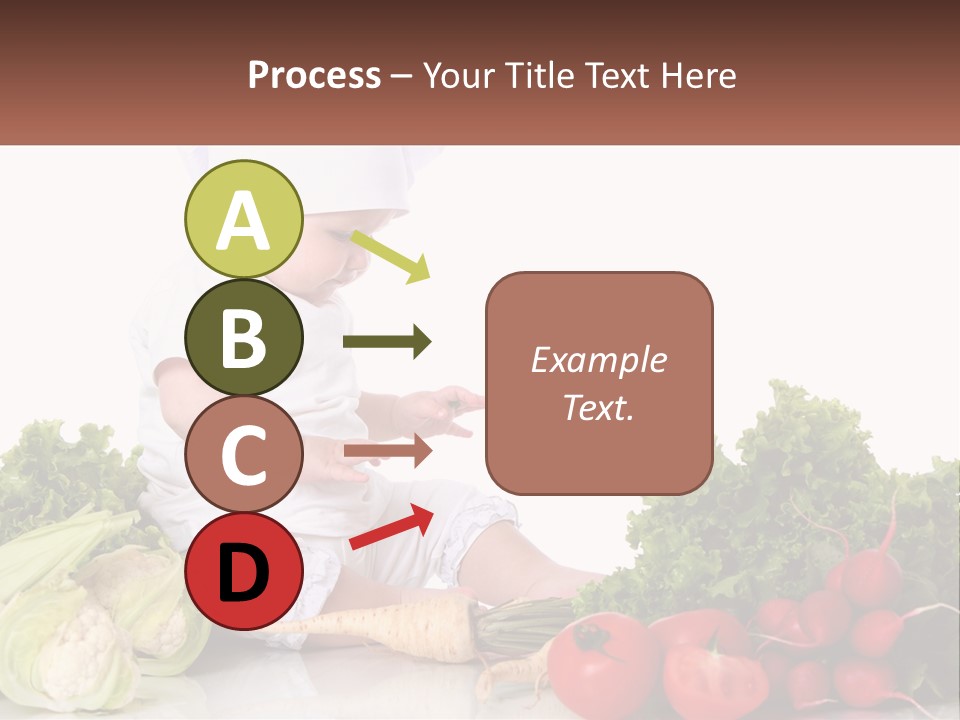 A Baby In A Chef's Hat Sitting On A Table Surrounded By Vegetables PowerPoint Template