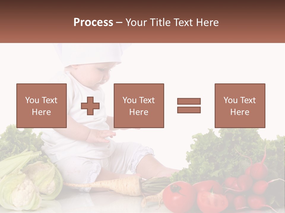 A Baby In A Chef's Hat Sitting On A Table Surrounded By Vegetables PowerPoint Template