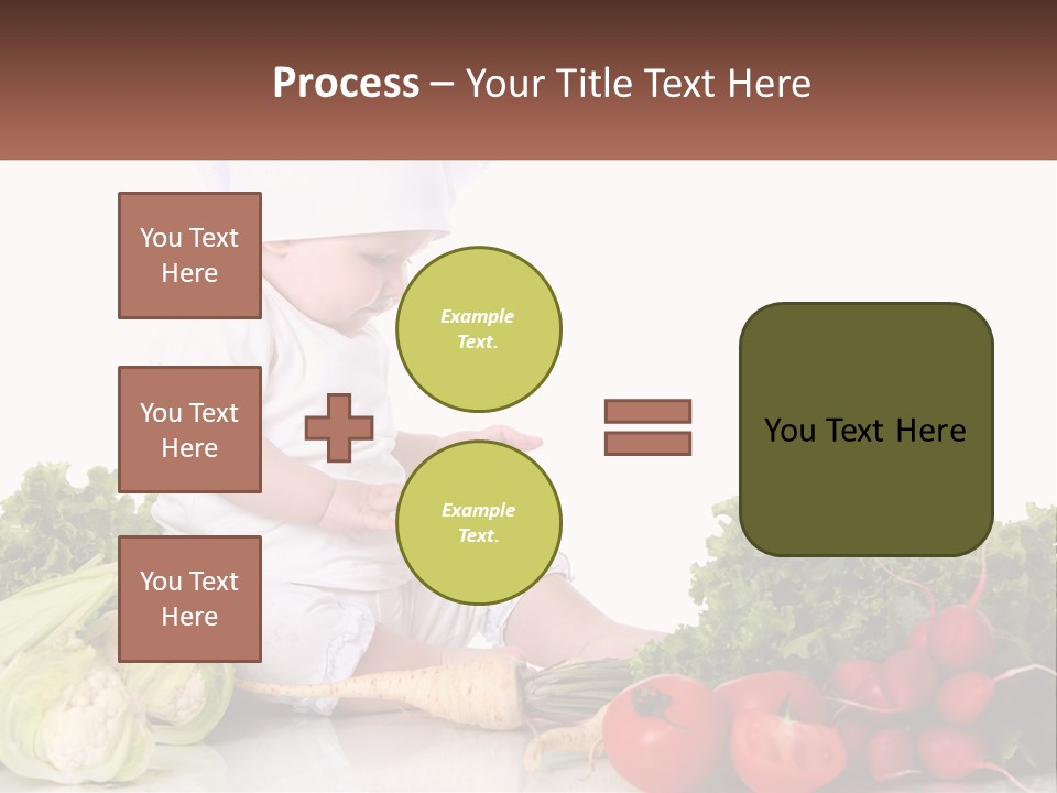 A Baby In A Chef's Hat Sitting On A Table Surrounded By Vegetables PowerPoint Template