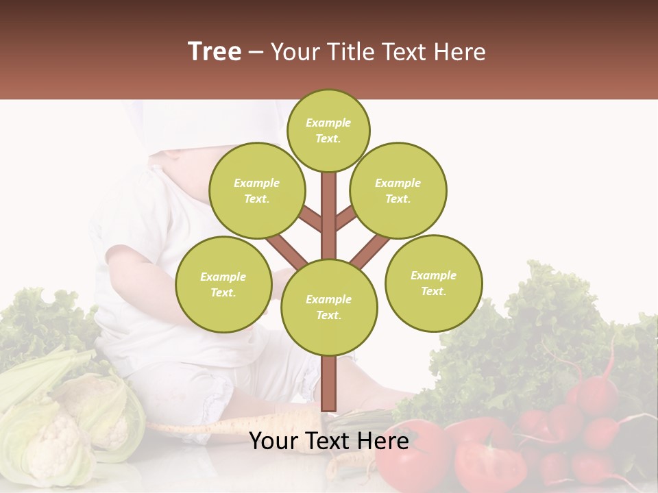 A Baby In A Chef's Hat Sitting On A Table Surrounded By Vegetables PowerPoint Template
