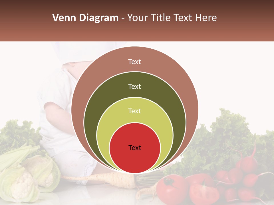 A Baby In A Chef's Hat Sitting On A Table Surrounded By Vegetables PowerPoint Template