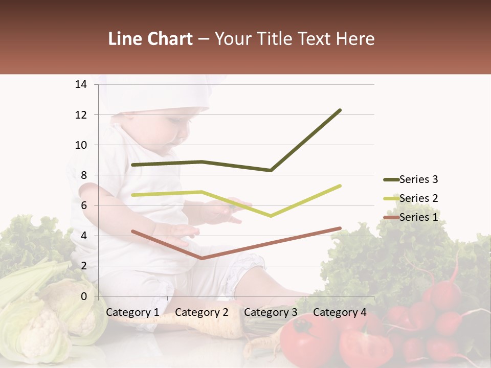 A Baby In A Chef's Hat Sitting On A Table Surrounded By Vegetables PowerPoint Template