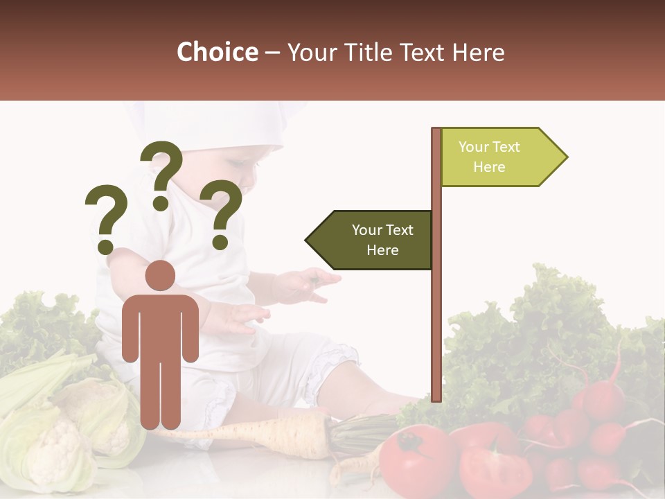A Baby In A Chef's Hat Sitting On A Table Surrounded By Vegetables PowerPoint Template