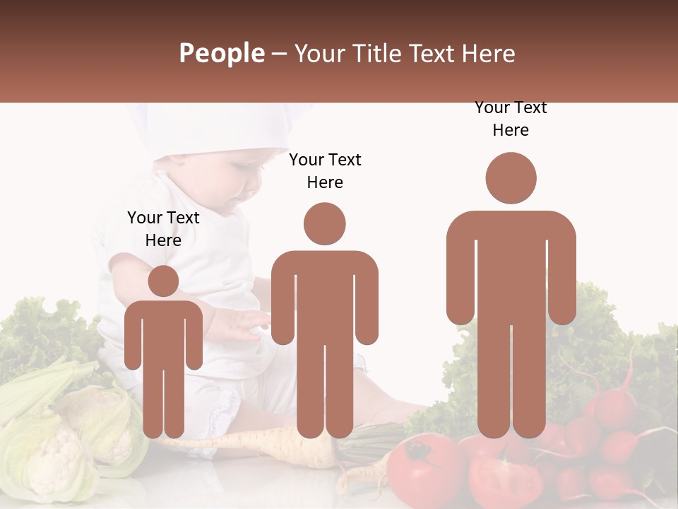 A Baby In A Chef's Hat Sitting On A Table Surrounded By Vegetables PowerPoint Template
