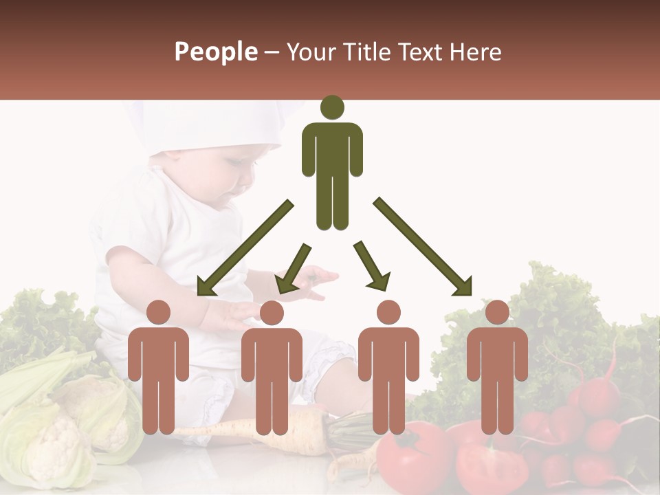 A Baby In A Chef's Hat Sitting On A Table Surrounded By Vegetables PowerPoint Template