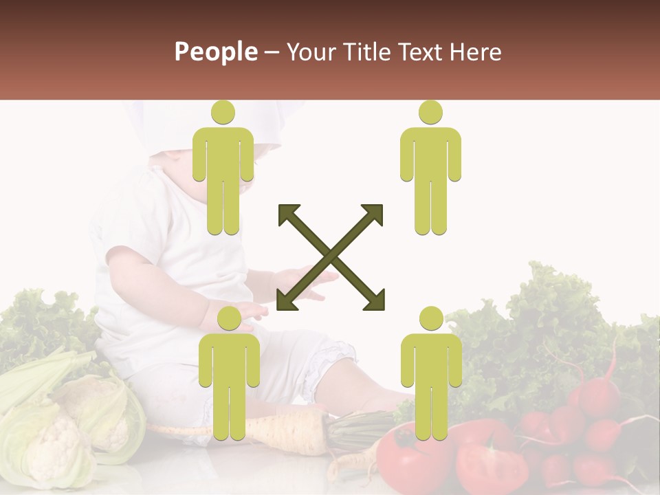 A Baby In A Chef's Hat Sitting On A Table Surrounded By Vegetables PowerPoint Template