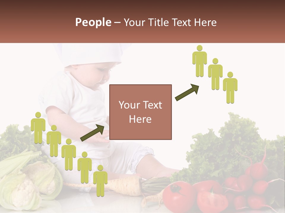 A Baby In A Chef's Hat Sitting On A Table Surrounded By Vegetables PowerPoint Template