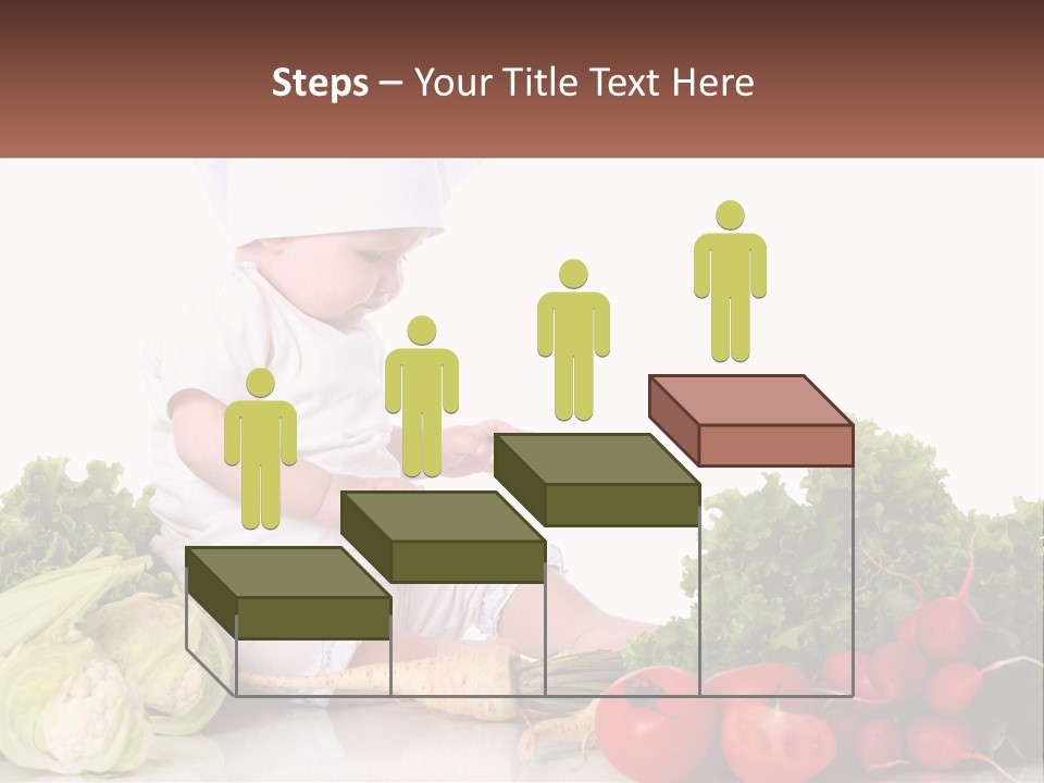 A Baby In A Chef's Hat Sitting On A Table Surrounded By Vegetables PowerPoint Template