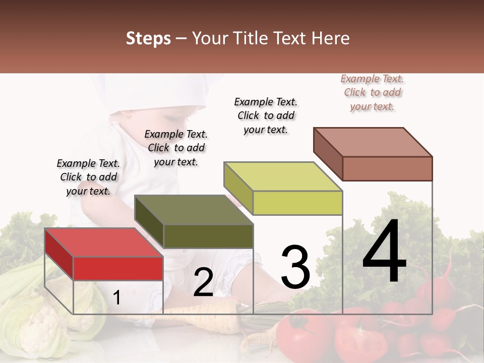 A Baby In A Chef's Hat Sitting On A Table Surrounded By Vegetables PowerPoint Template