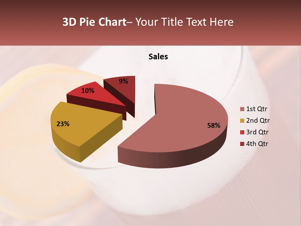 A Drink With A Slice Of Lemon On Top Of It PowerPoint Template