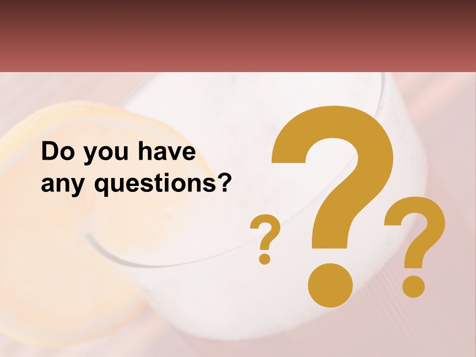 A Drink With A Slice Of Lemon On Top Of It PowerPoint Template