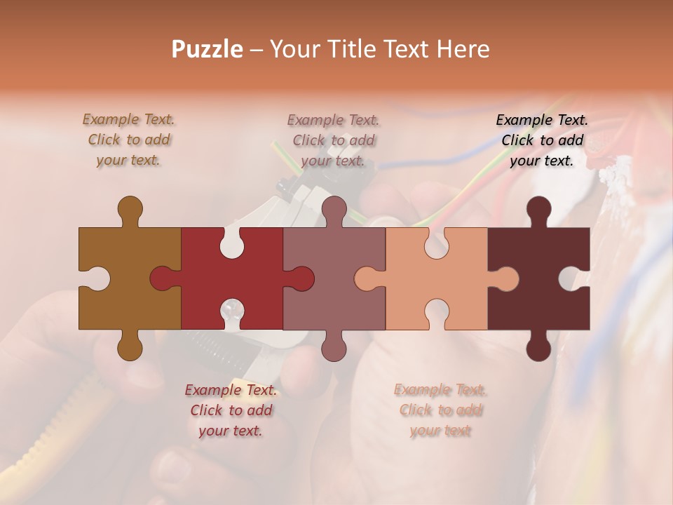 A Person Working On A Wall With Wires PowerPoint Template