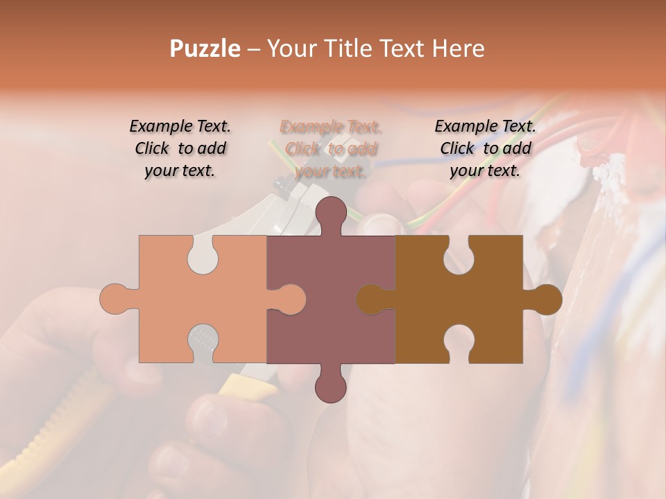 A Person Working On A Wall With Wires PowerPoint Template