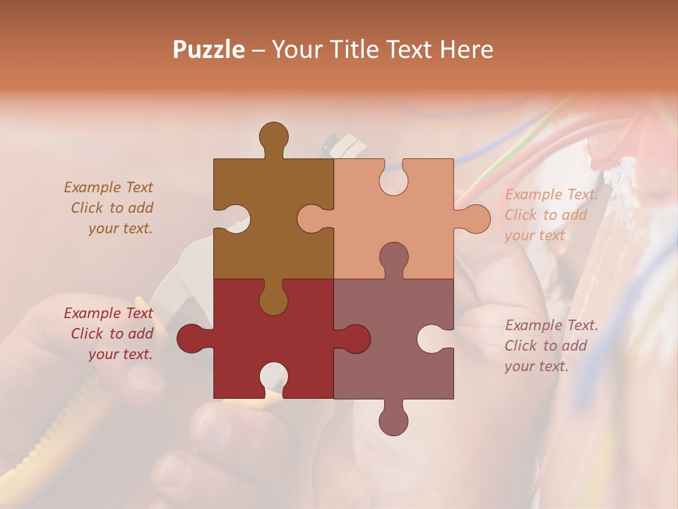 A Person Working On A Wall With Wires PowerPoint Template