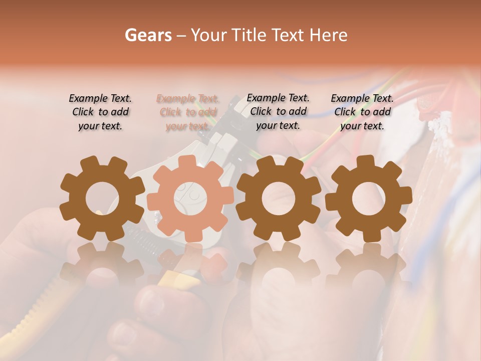 A Person Working On A Wall With Wires PowerPoint Template