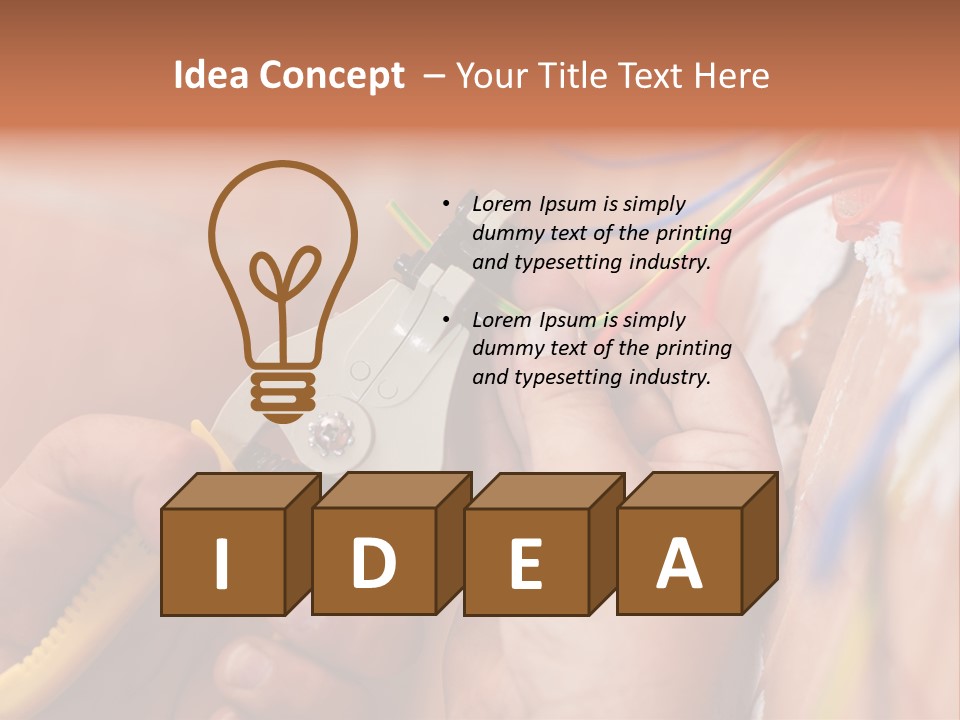 A Person Working On A Wall With Wires PowerPoint Template