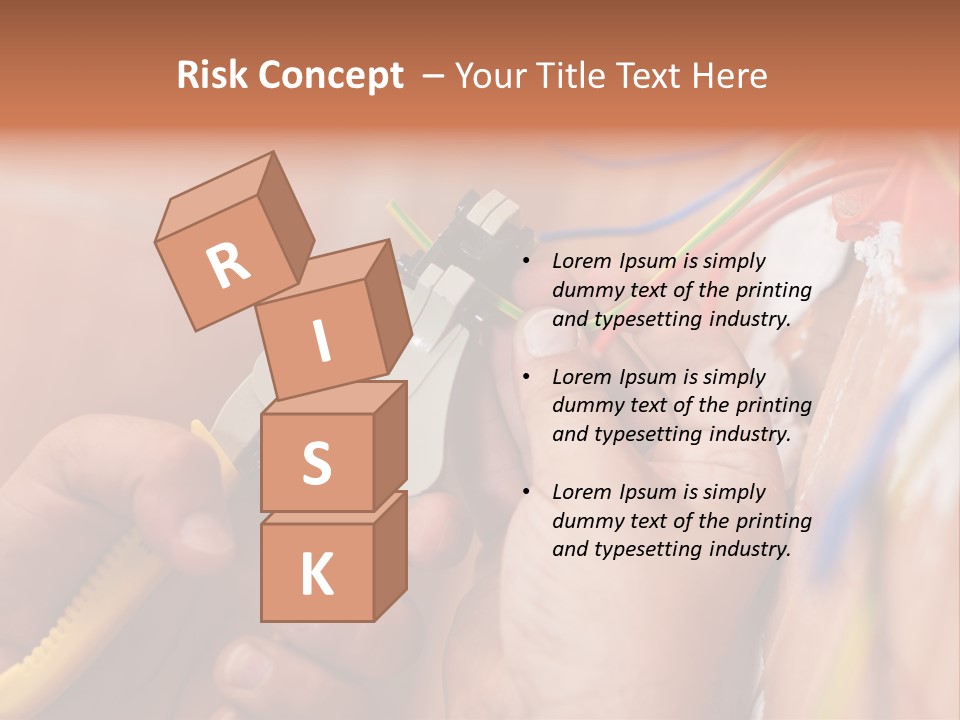 A Person Working On A Wall With Wires PowerPoint Template