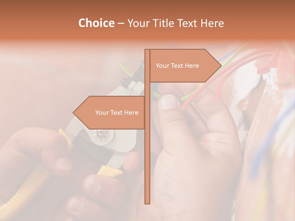 A Person Working On A Wall With Wires PowerPoint Template