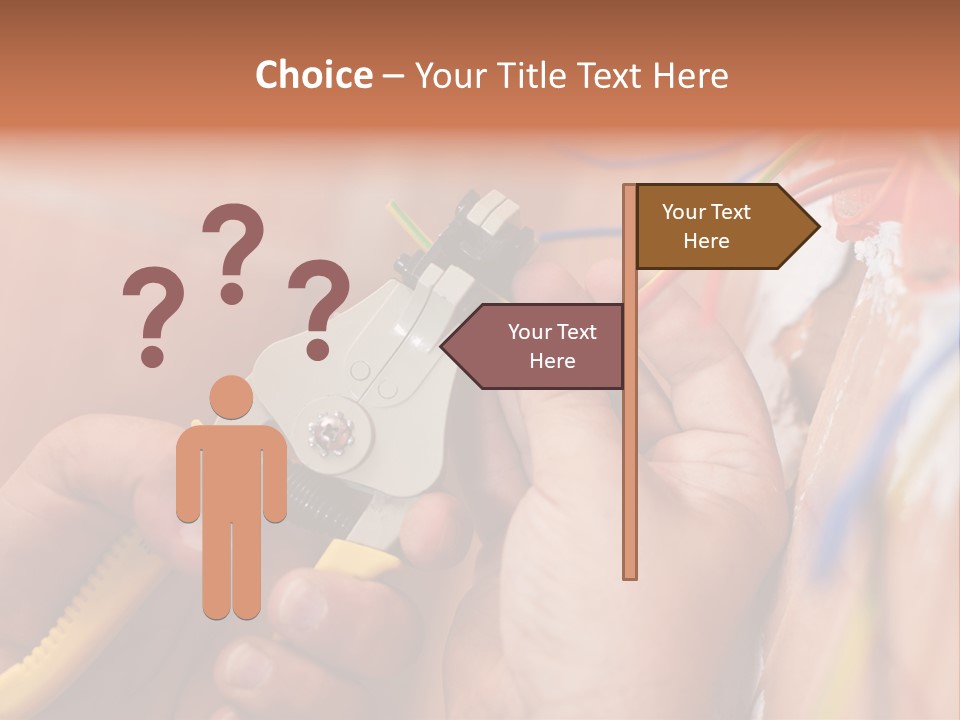 A Person Working On A Wall With Wires PowerPoint Template