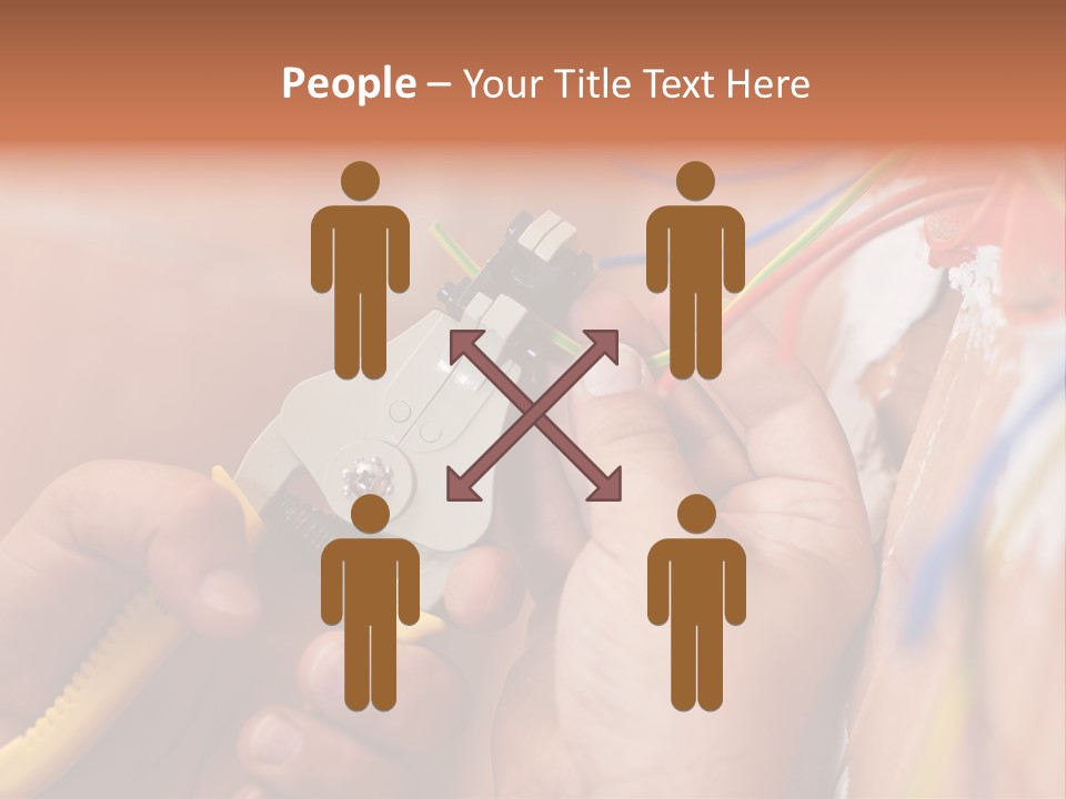 A Person Working On A Wall With Wires PowerPoint Template