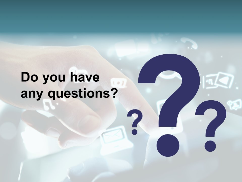 A Person Pressing A Button On A Touch Screen PowerPoint Template