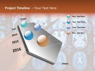 A Person Holding A Pen In Front Of Mri Images PowerPoint Template