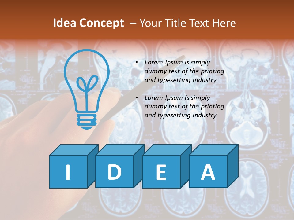 A Person Holding A Pen In Front Of Mri Images PowerPoint Template