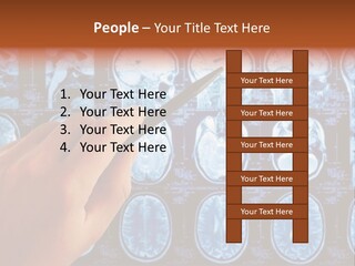 A Person Holding A Pen In Front Of Mri Images PowerPoint Template