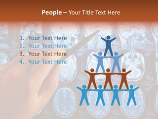 A Person Holding A Pen In Front Of Mri Images PowerPoint Template