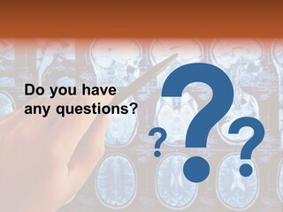 A Person Holding A Pen In Front Of Mri Images PowerPoint Template
