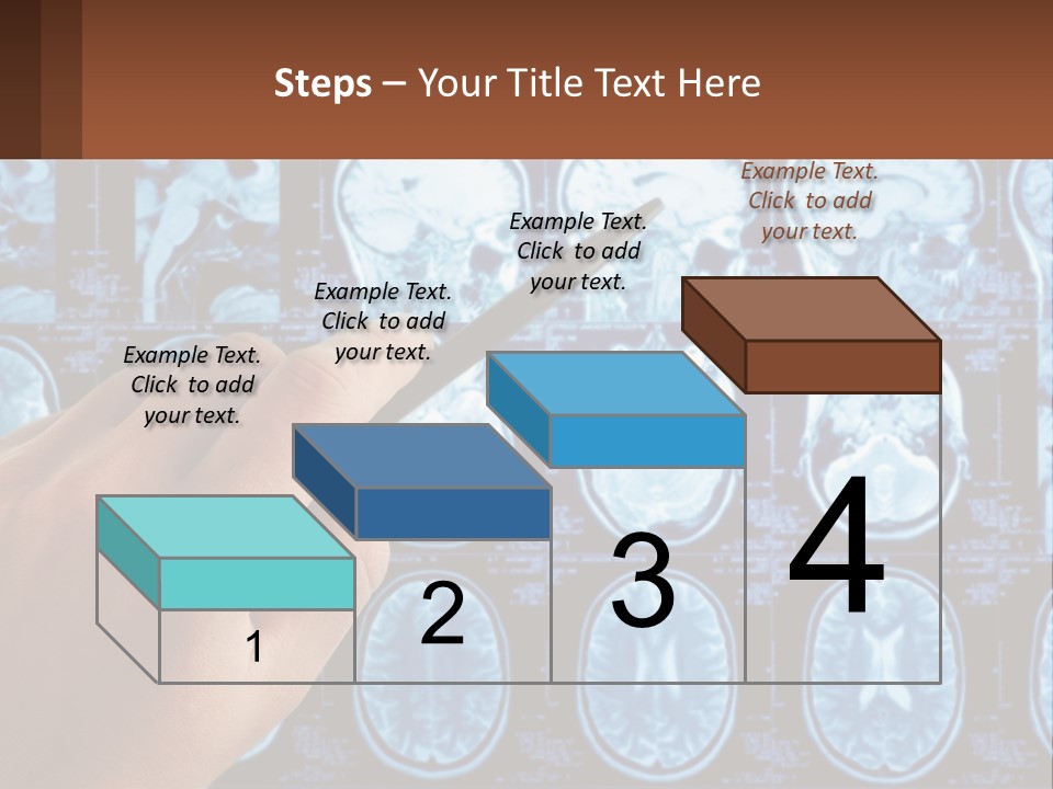 A Person Holding A Pen In Front Of A Brain Scan PowerPoint Template