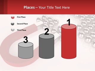 A Group Of Silver Balls With A Red Bar On Top Of Them PowerPoint Template
