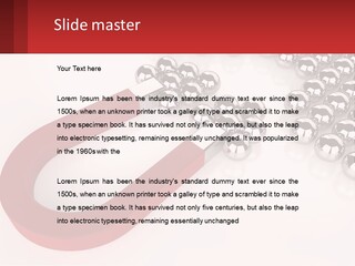 A Group Of Silver Balls With A Red Bar On Top Of Them PowerPoint Template