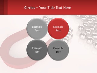 A Group Of Silver Balls With A Red Bar On Top Of Them PowerPoint Template