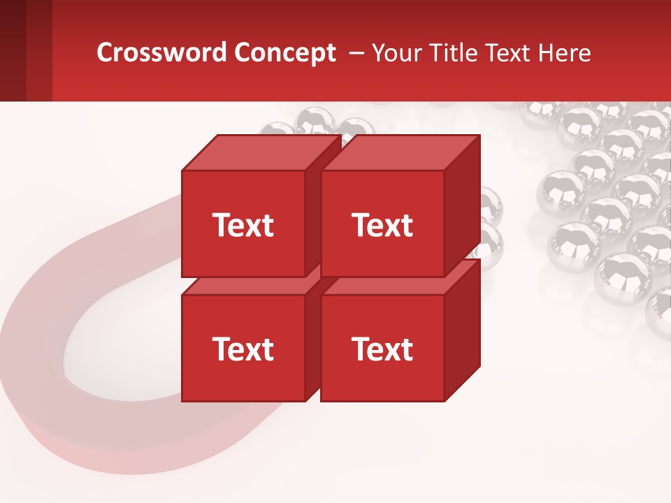 A Group Of Silver Balls With A Red Bar On Top Of Them PowerPoint Template