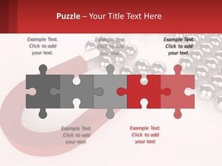 A Group Of Silver Balls With A Red Bar On Top Of Them PowerPoint Template