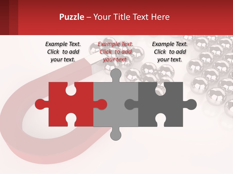 A Group Of Silver Balls With A Red Bar On Top Of Them PowerPoint Template